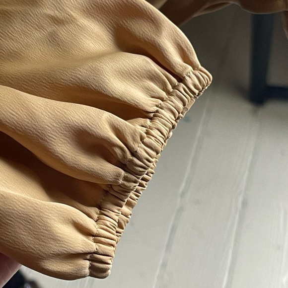 NWOT Sanctuary Satin Gold Blouse with Twist Front - Picture 2 of 9